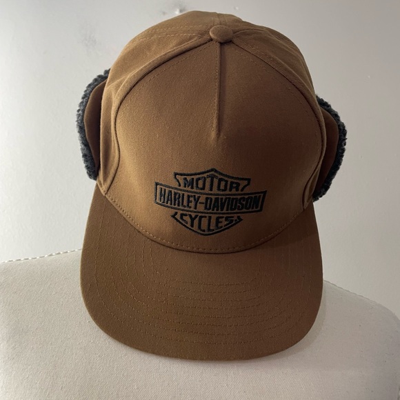 Harley-Davidson Other - Harley-Davidson Brown Cap with Ear Flaps